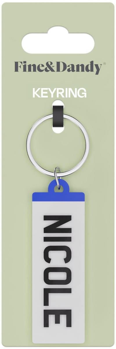 Fine and Dandy Nicole Number Plate Keyring