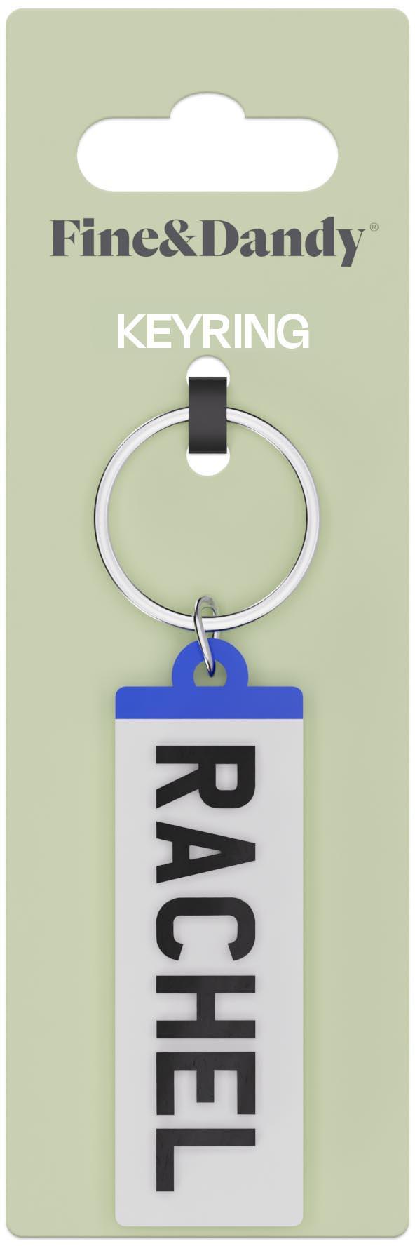 Fine and Dandy Rachel Number Plate Keyring