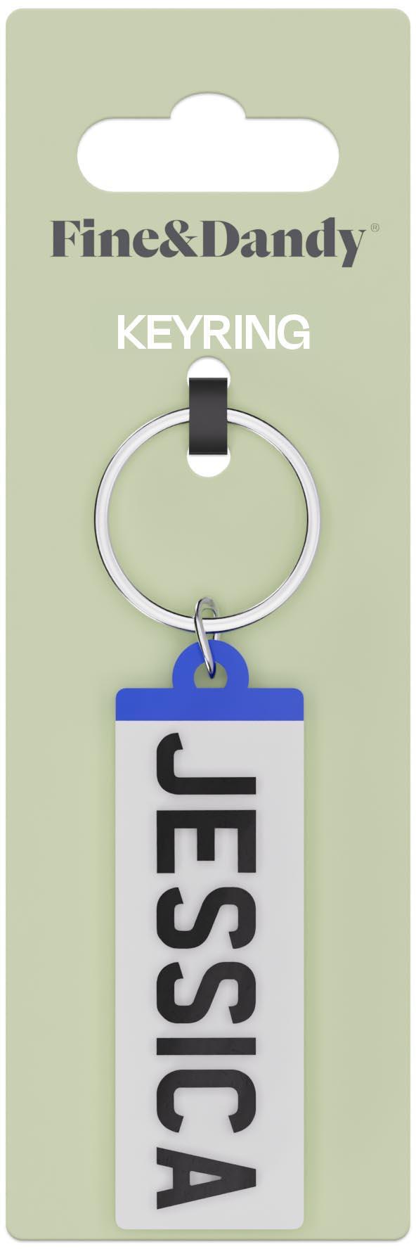 Fine and Dandy Jessica Number Plate Keyring