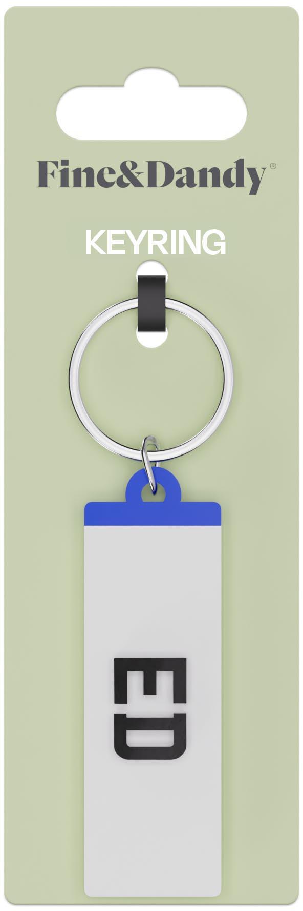 Fine and Dandy Ed Number Plate Keyring