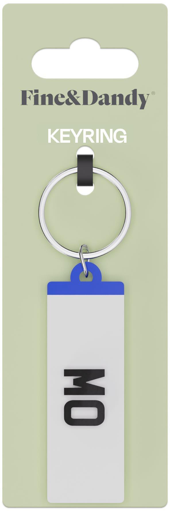 Fine and Dandy Mo Number Plate Keyring