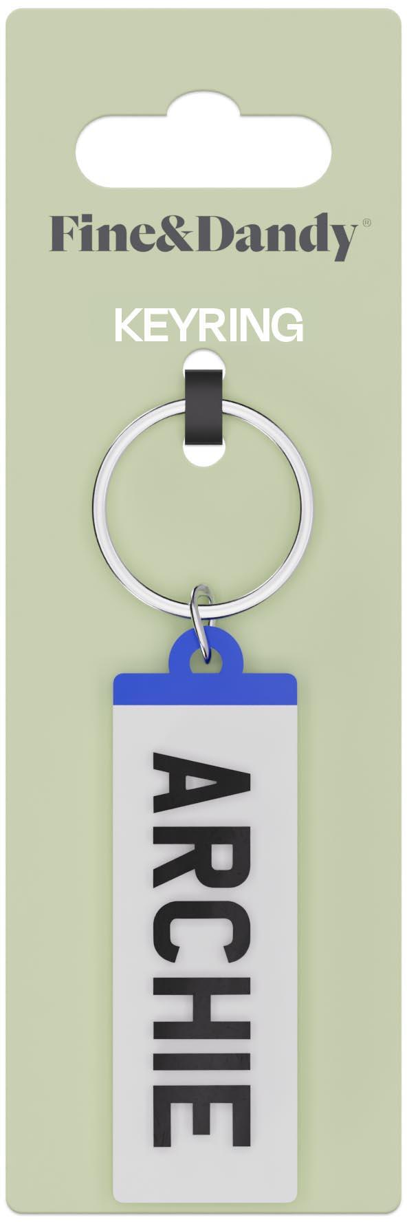 Fine and Dandy Archie Number Plate Keyring