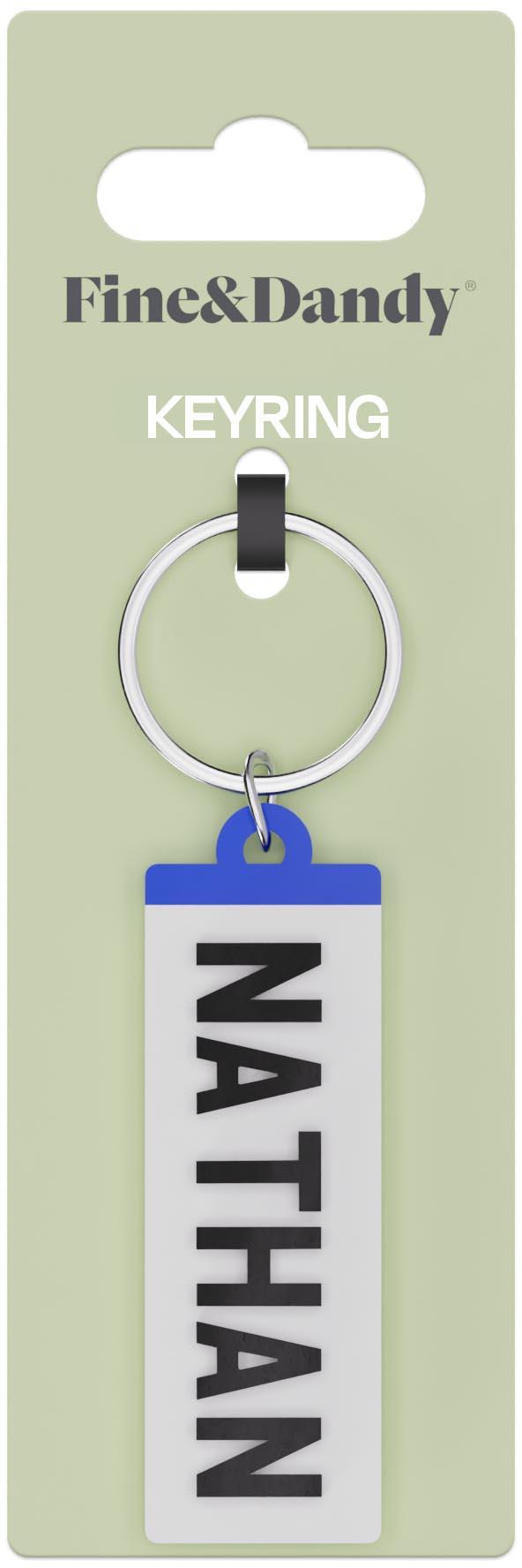 Fine and Dandy Nathan Number Plate Keyring