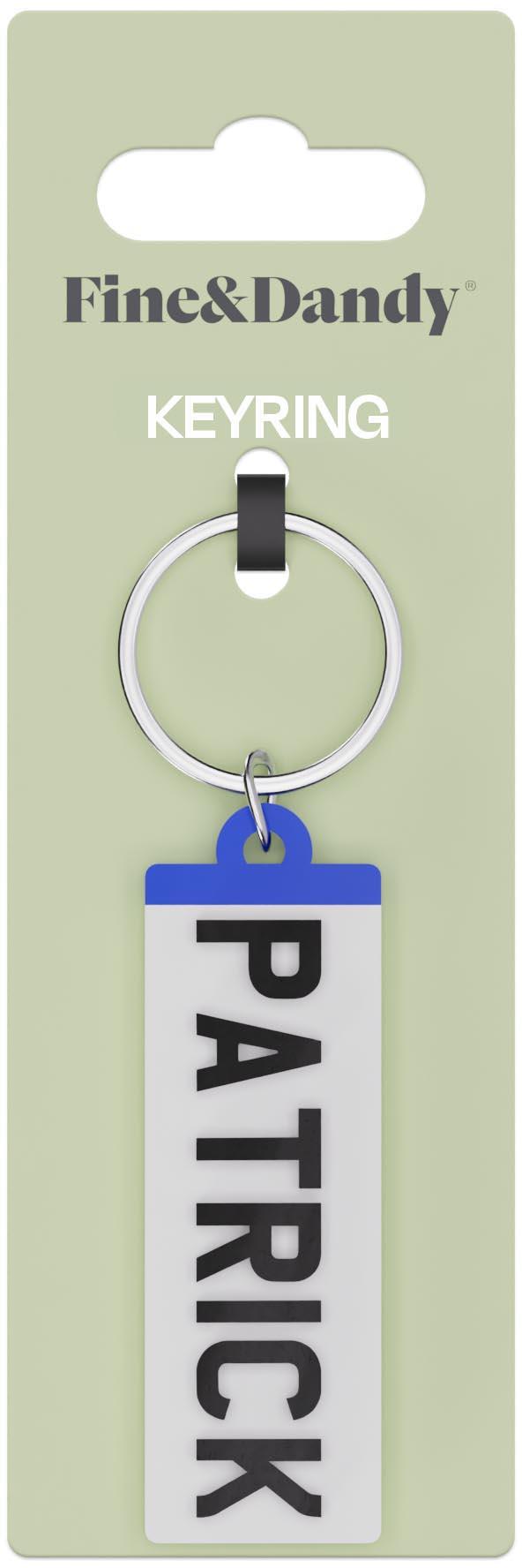 Fine and Dandy Patrick Number Plate Keyring