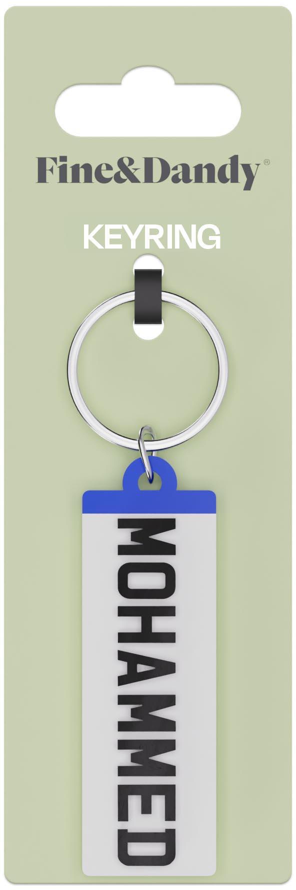 Fine and Dandy Mohammed Number Plate Keyring