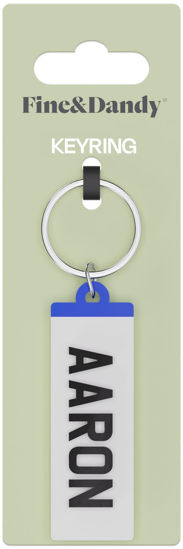 Fine and Dandy Aaron Number Plate Keyring