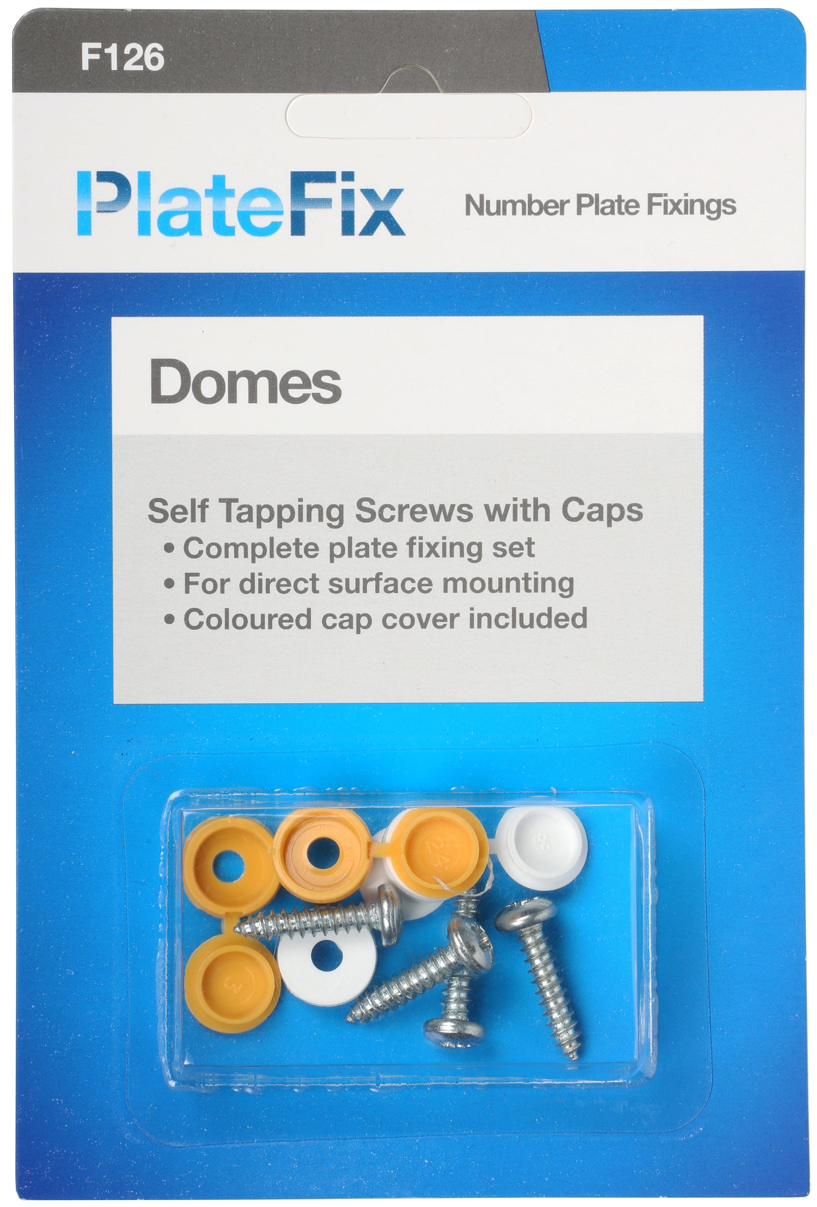 Number Plate Fixers Clutch Head Screws with Caps Halfords UK