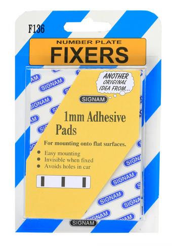 Number Plate Fixers - 1mm Adhesive Spacer Pads