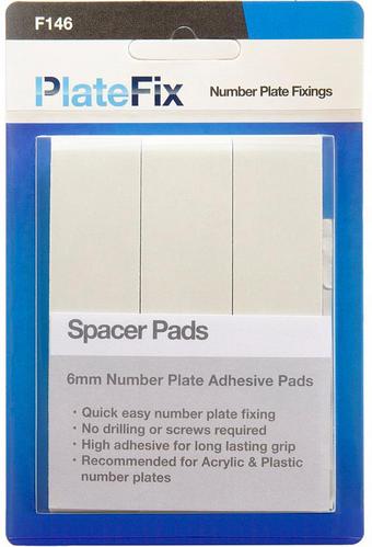 Number Plate Fixers - 6mm Adhesive Spacer Pads