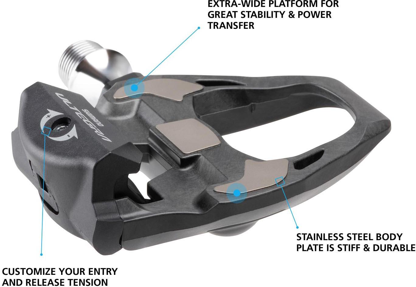 Shimano Ultegra PD-R8000 SPD-SL Carbon Road Pedals | Halfords UK