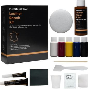 Furniture Clinic Complete Leather Repair Kit - Medium Brown