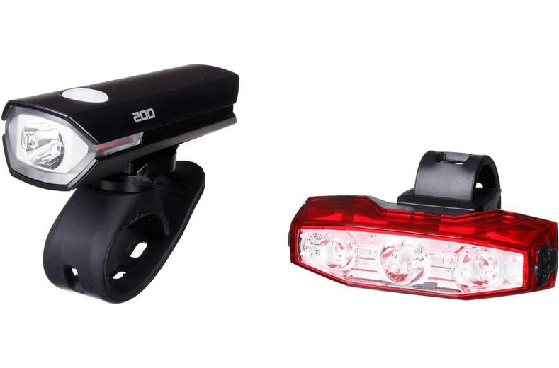 Halfords Front 200 Rear 50 Bike Light Set Halfords Front 200 Rear 50 Bike Light Set