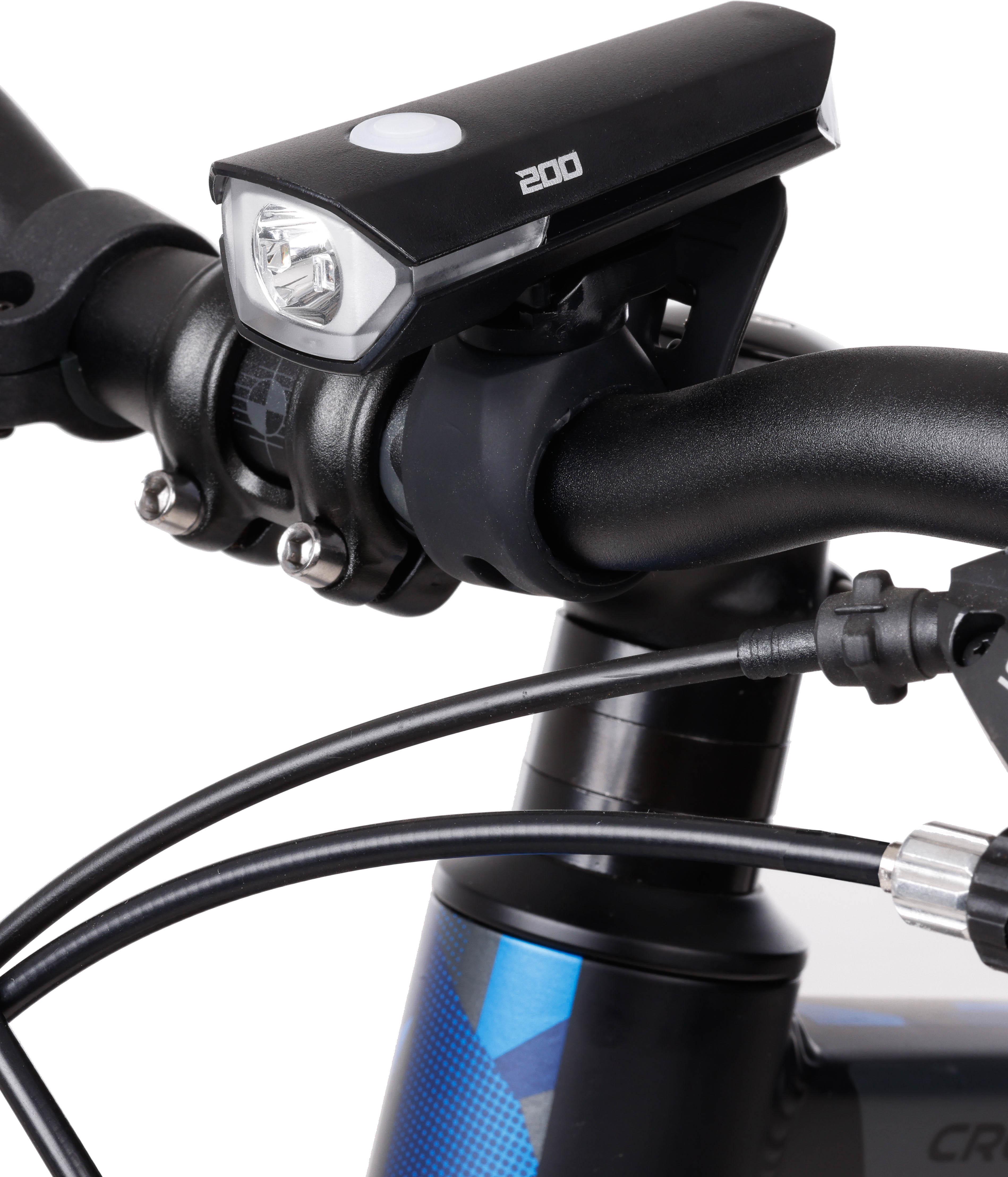 Halfords Front 200 Rear 50 Bike Light Set
