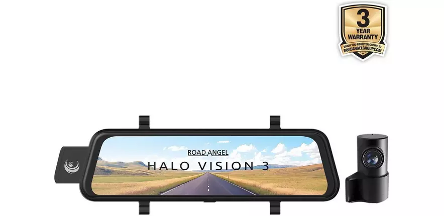 Road Angel Halo Vision 3 Rear View Mirror 4K Dual Dashcam | Car | Electronics Road Angel Halo Vision 3 Rear View Mirror 4K Dual Dashcam | Car | Electronics