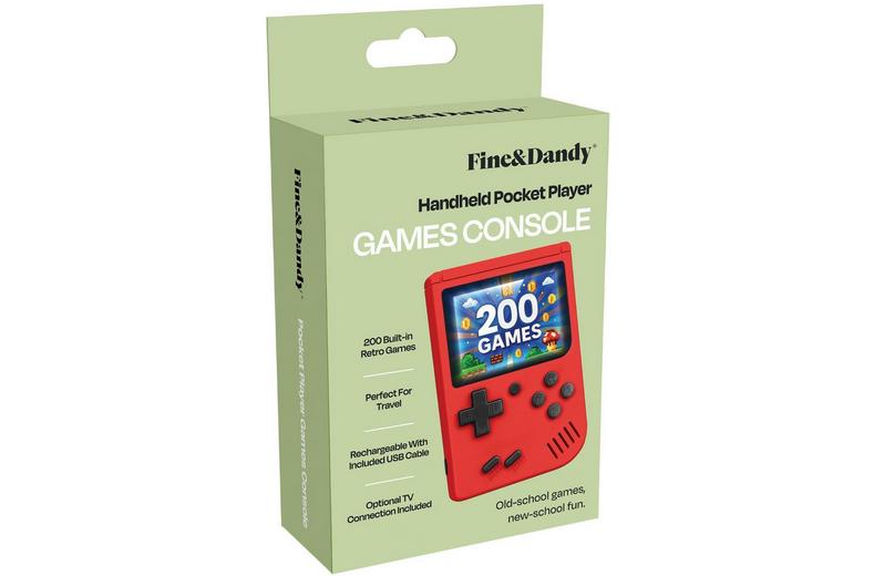 Fine & Dandy Handheld Games Console - Red or Blue Fine & Dandy Handheld Games Console - Red or Blue