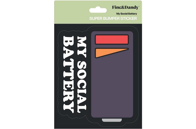 Social Battery Bumper Sticker Social Battery Bumper Sticker