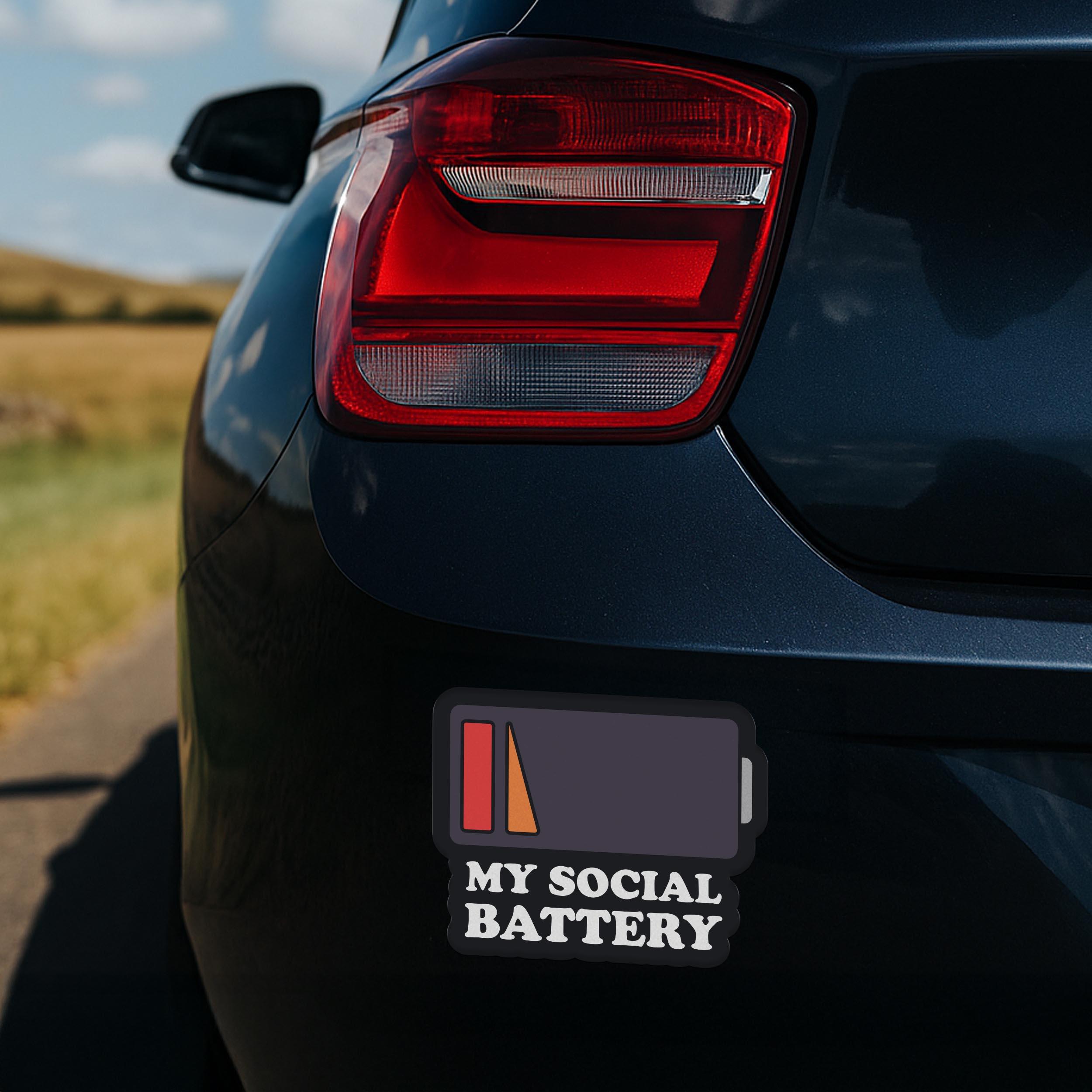 Social Battery Bumper Sticker