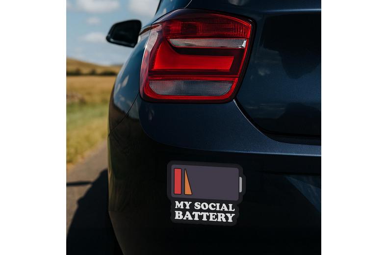 Social Battery Bumper Sticker Social Battery Bumper Sticker