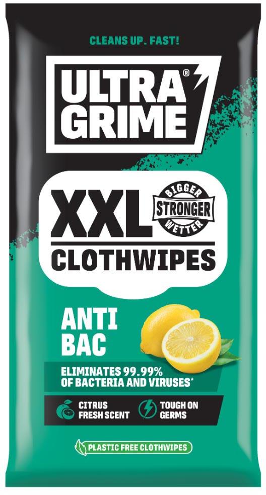 UltraGrime Anti-Bac XXL Wipes pk 20