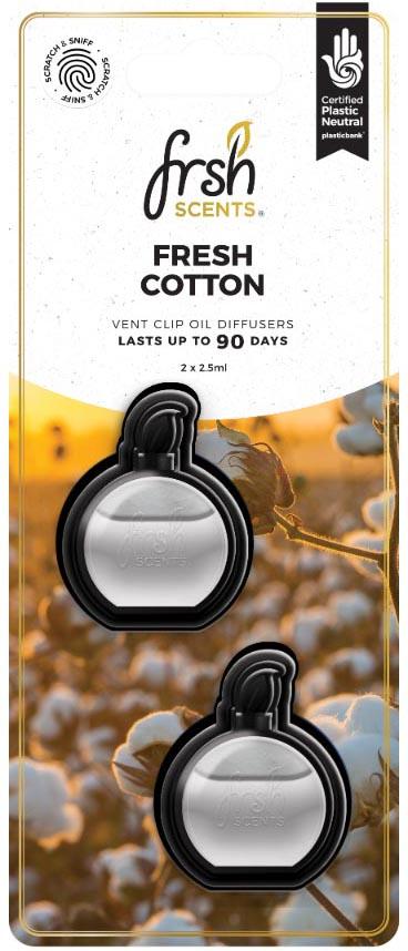 FRSH 2PK Vent Clip Air Freshener Cotton