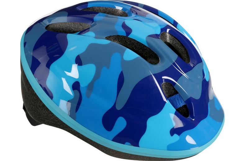 Halfords Kids Camo Helmet Blue 46-54cm