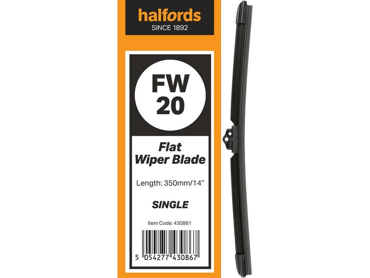 Halfords Flat Wiper Blade Single FW20