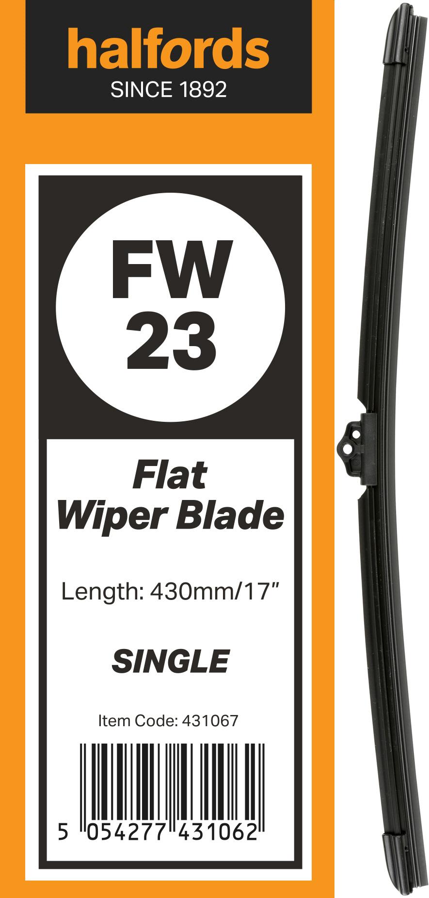 Halfords Flat Wiper Blade Single Fw23
