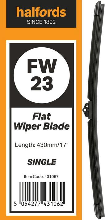 Halfords Flat Wiper Blade Single FW23