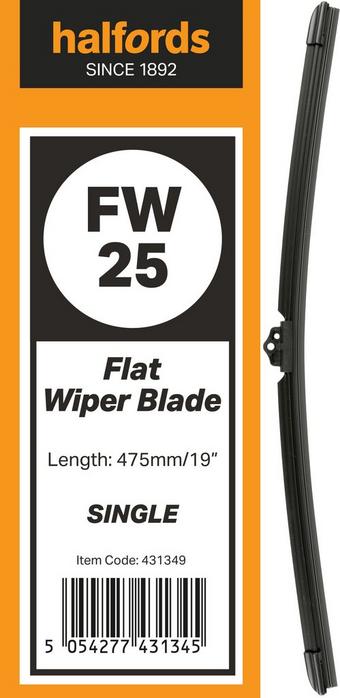 Halfords Flat Wiper Blade Single FW25