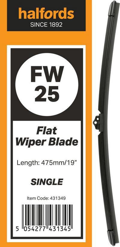 Halfords Flat Wiper Blade Single FW25