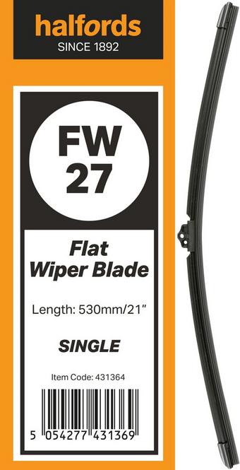 Halfords Flat Wiper Blade Single FW27
