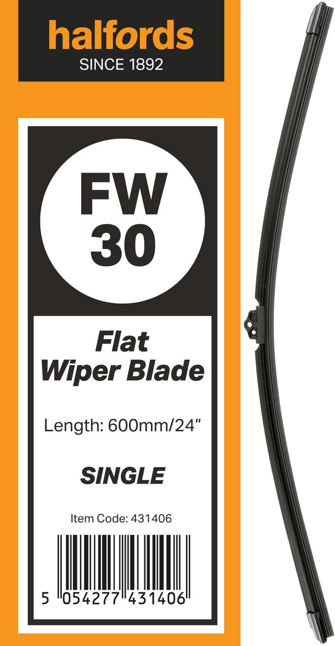 Halfords Flat Wiper Blade Single FW30