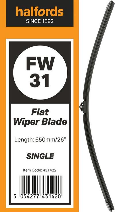 Halfords Flat Wiper Blade Single FW31 Halfords Flat Wiper Blade Single FW31