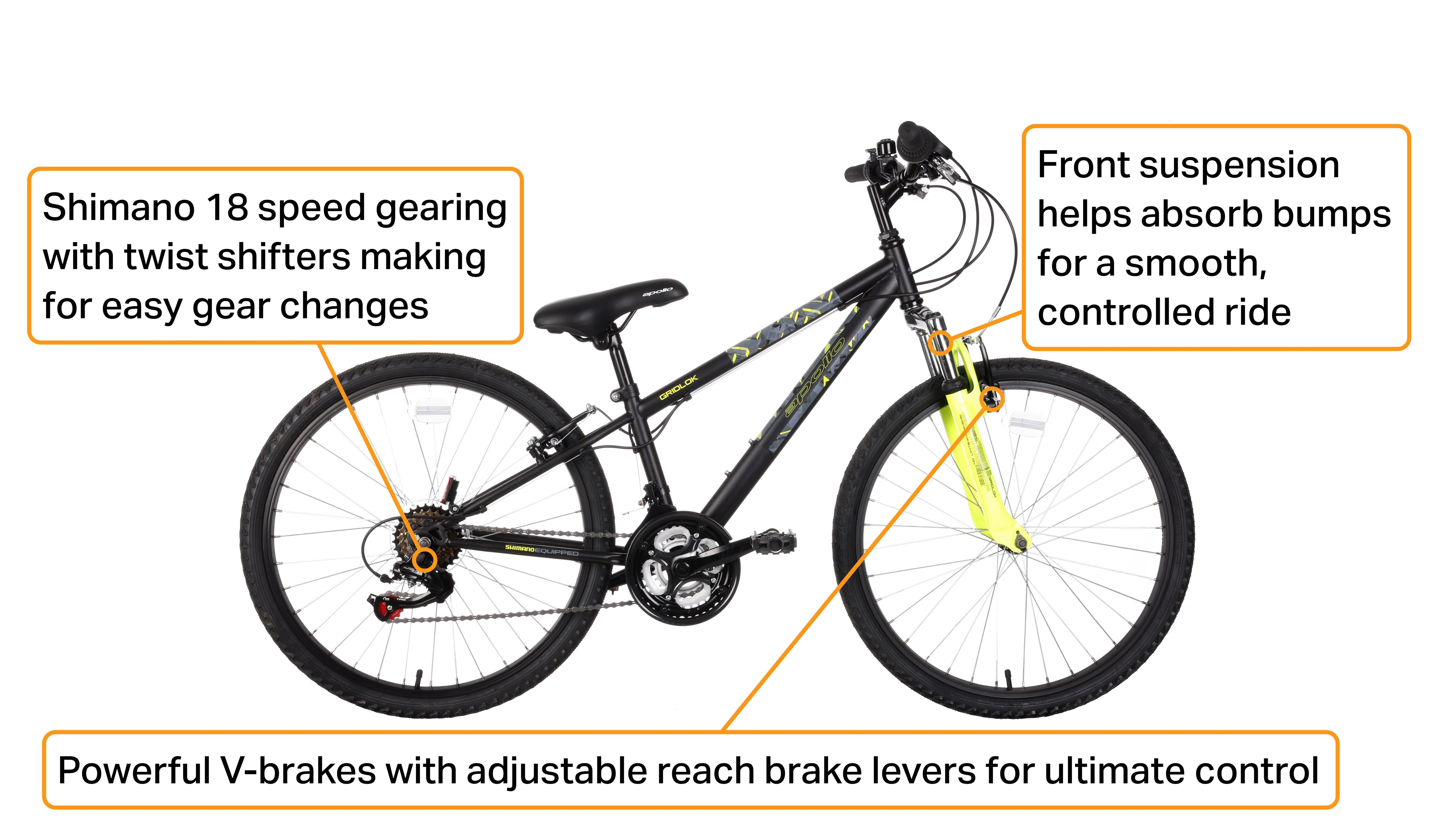 Apollo Gridlok Junior Mountain Bike - 24" Wheel