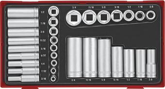 Teng 1/4" & 3/8" Socket Set AF 6 pt TT1