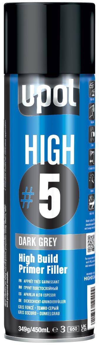 U-POL HIGH #5 High Build Primer Filler - Grey