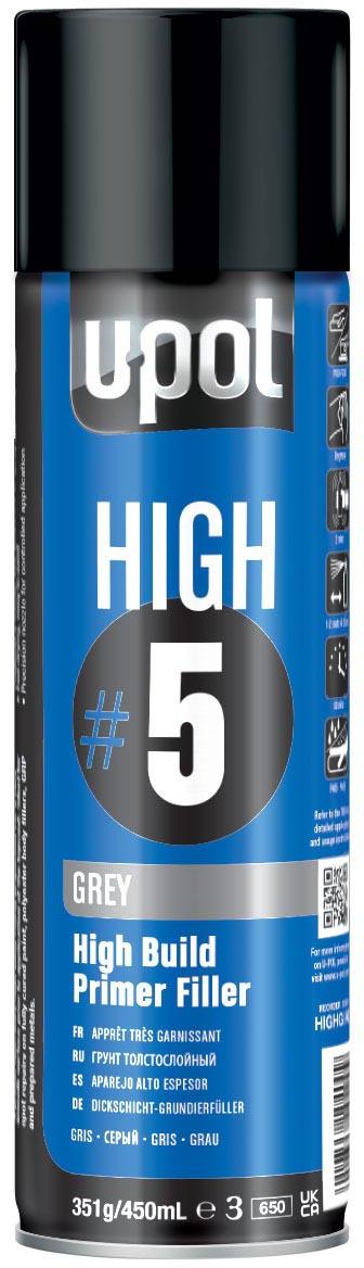 U-POL HIGH #5 High Build Primer Filler - Grey