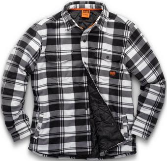 Scruffs Worker Padded Check Shirt White/Black