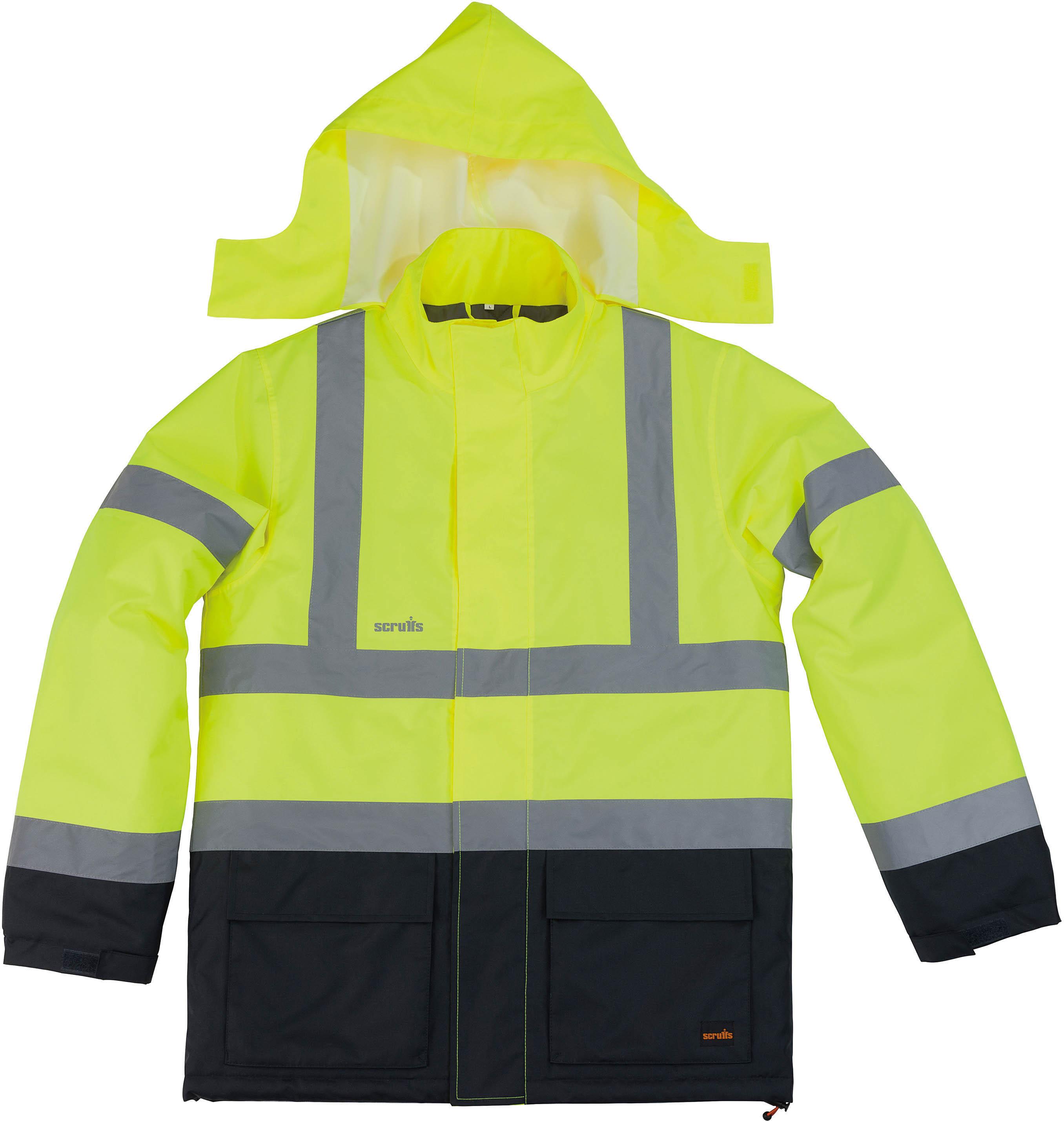 Scruffs High Visibility Waterproof Jacket Yellow/Navy
