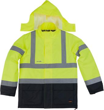 Scruffs High Visibility Waterproof Jacket Yellow/Navy 