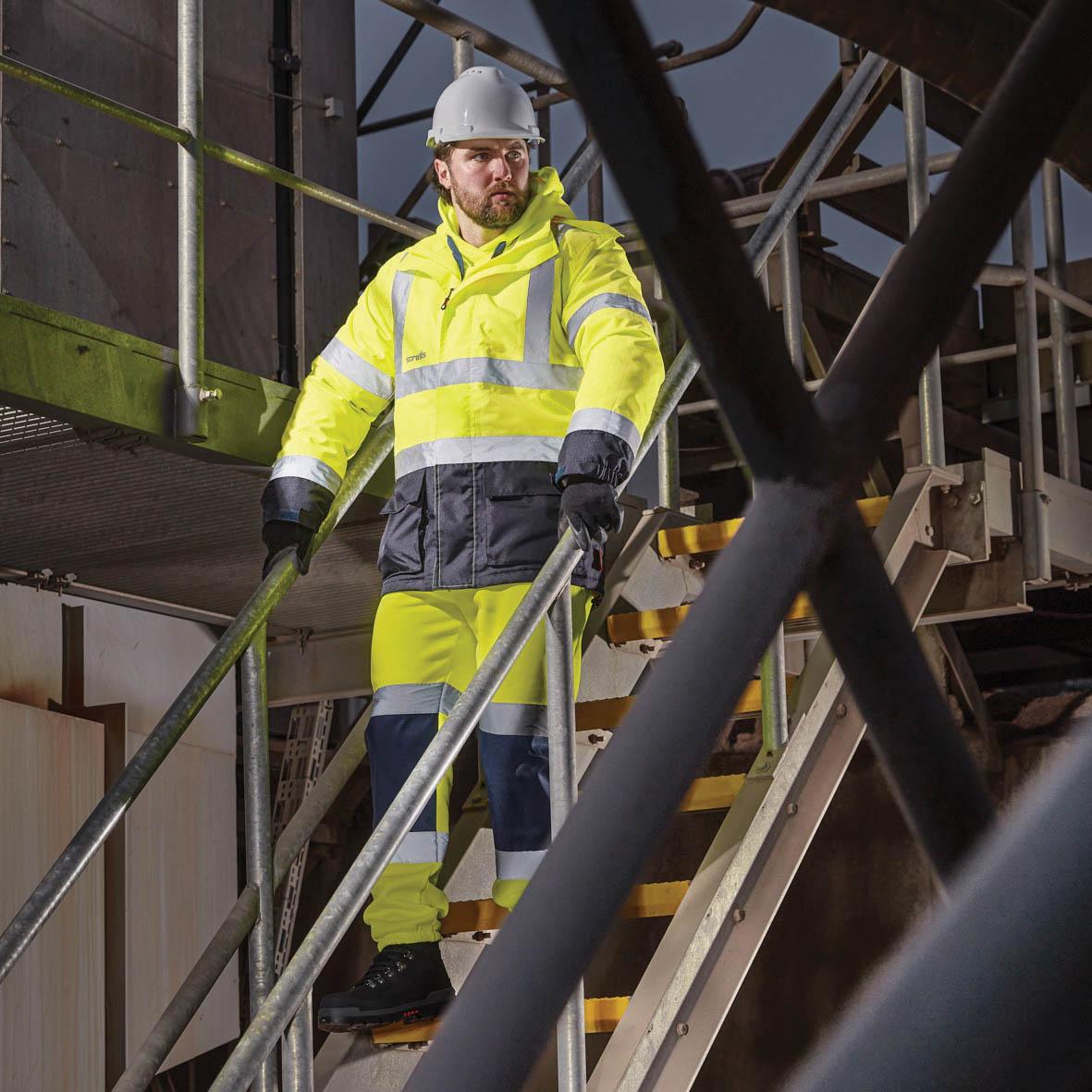 Scruffs High Visibility Waterproof Jacket Yellow/Navy M