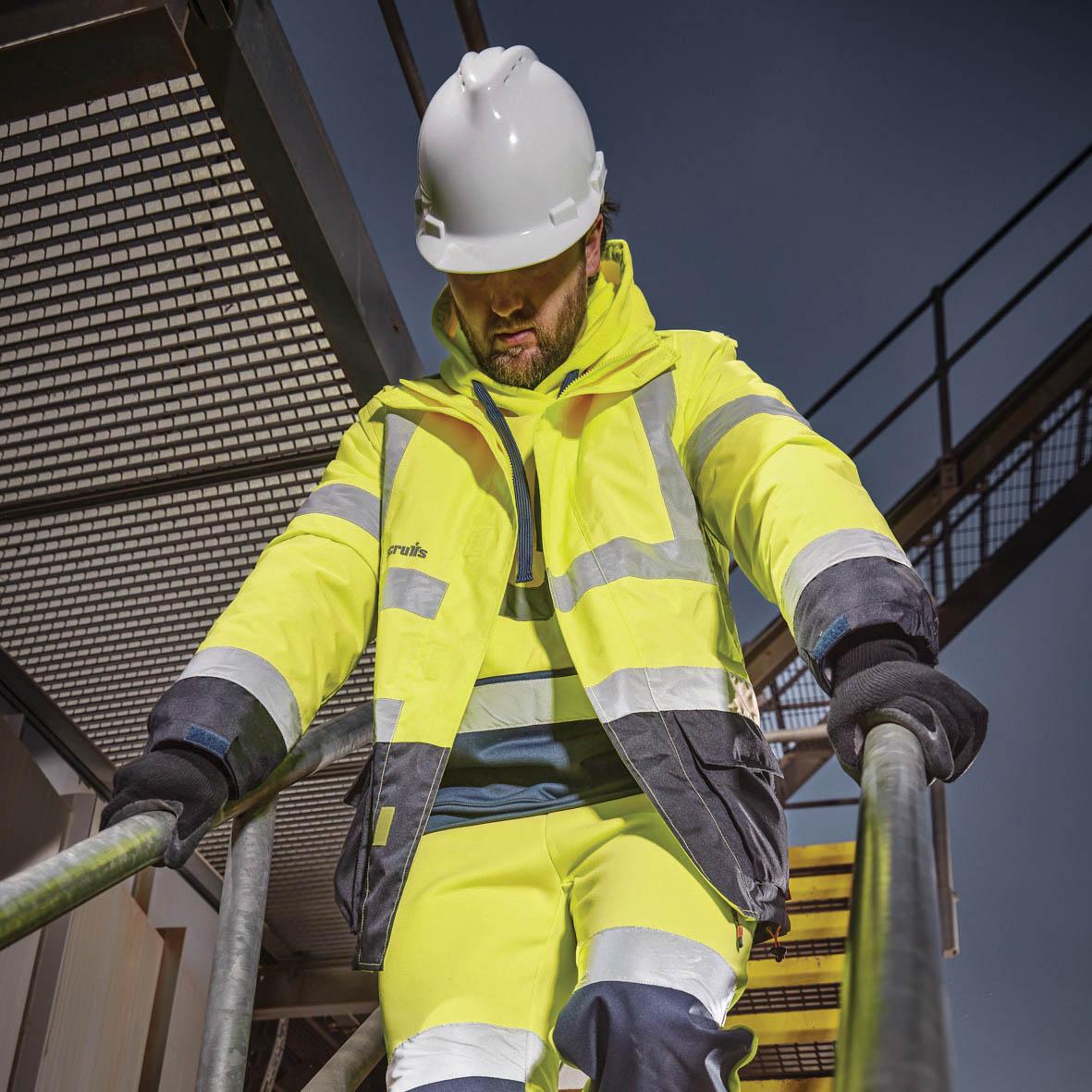 Scruffs High Visibility Waterproof Jacket Yellow/Navy M