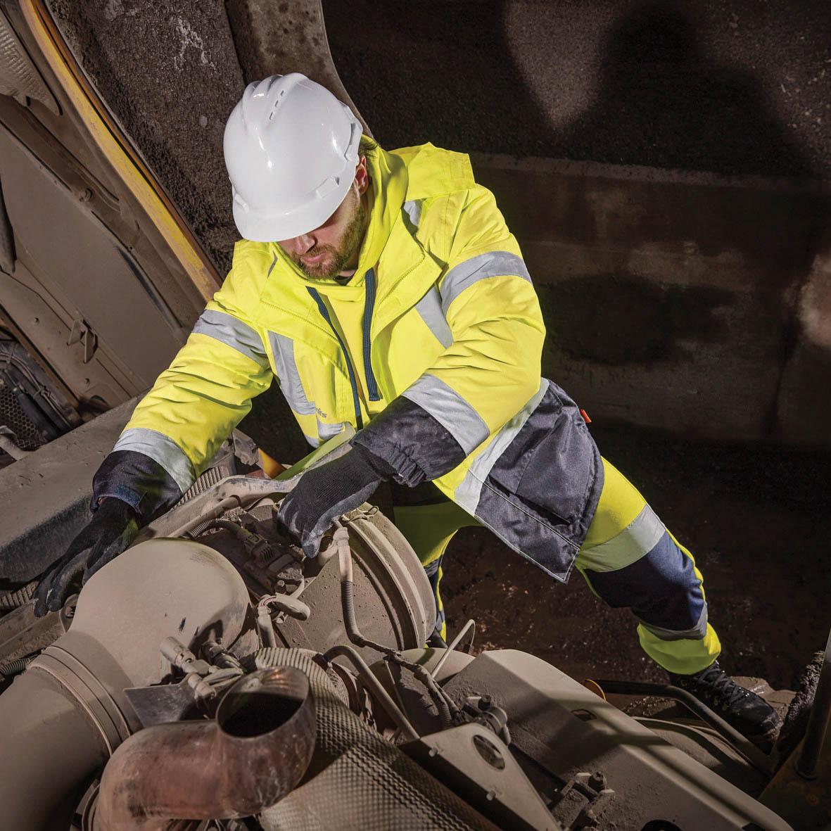 Scruffs High Visibility Waterproof Jacket Yellow/Navy M