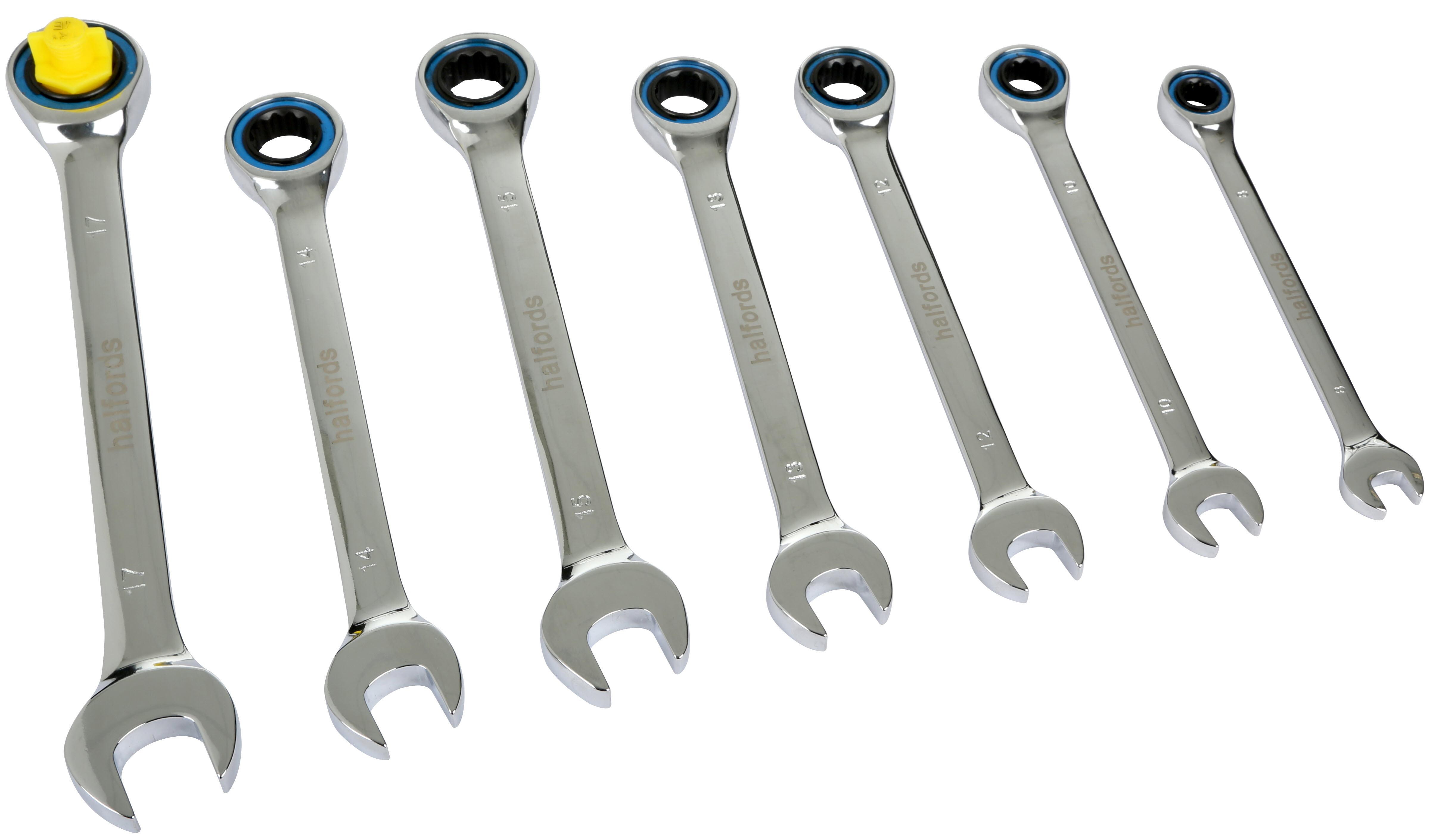 Halfords 7 Piece Gearless Ratchet Spanner Set