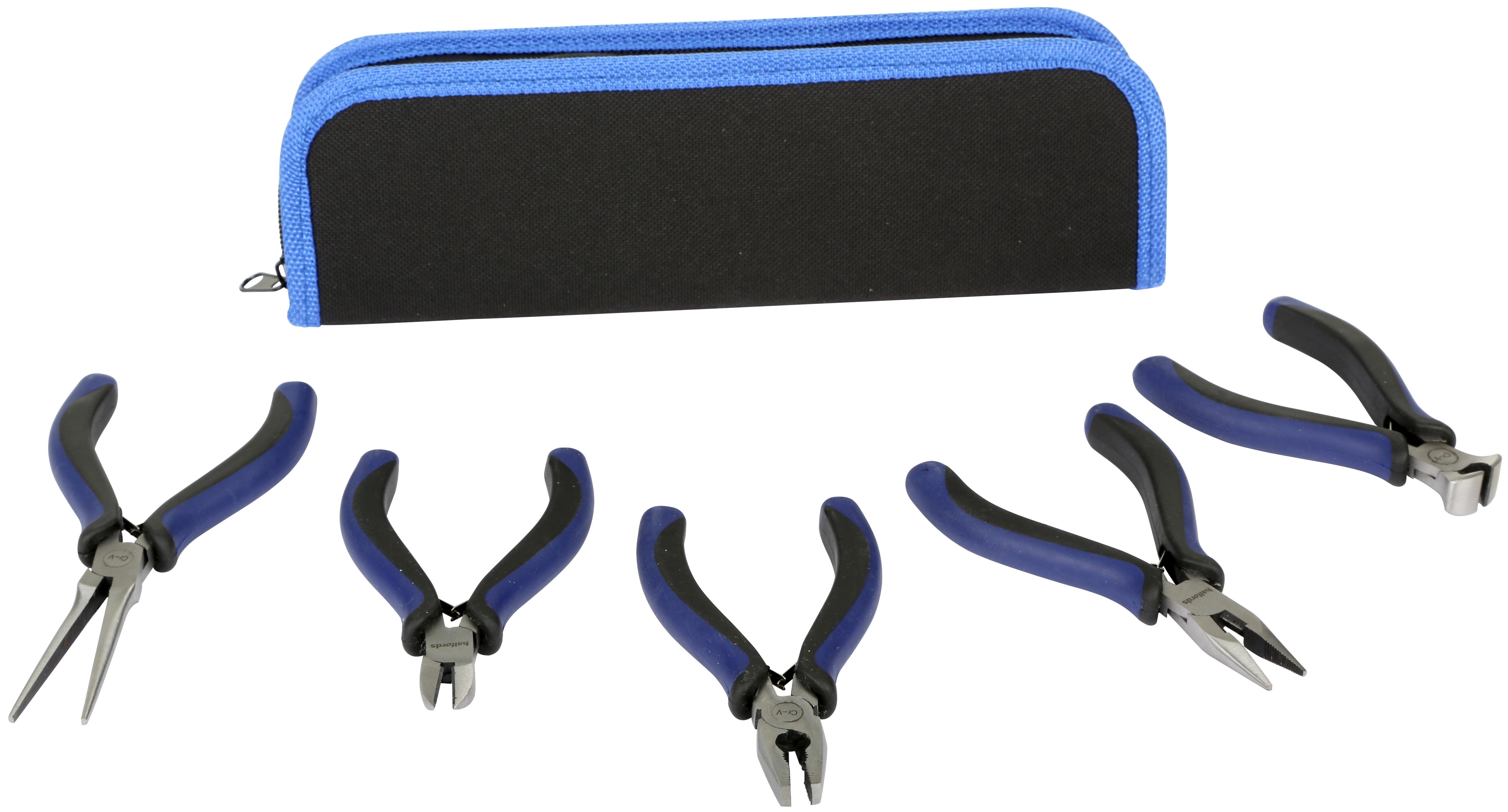 Halfords 5 Piece Mini Pliers Set With Pouch