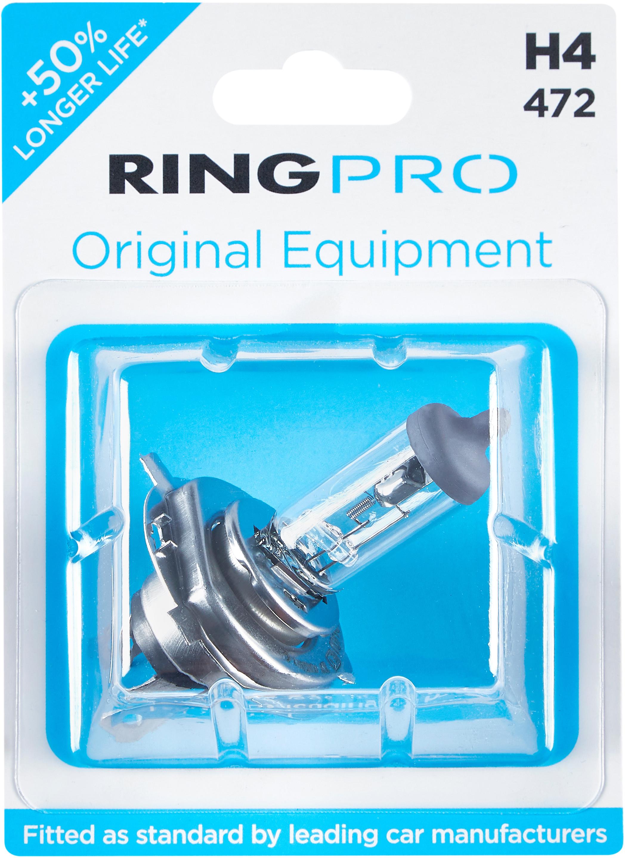 Ring Pro H4 472 Car Headlight Bulb Single Pack