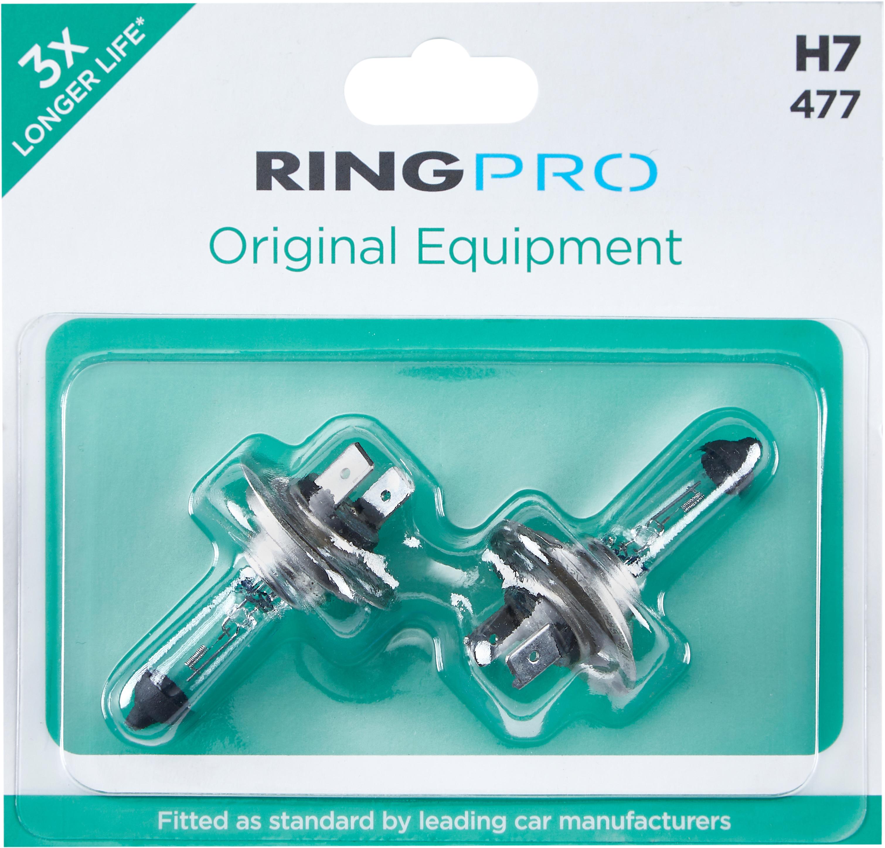 Ring Pro H7 477 Triple Life Car Headlight Bulb Twin Pack