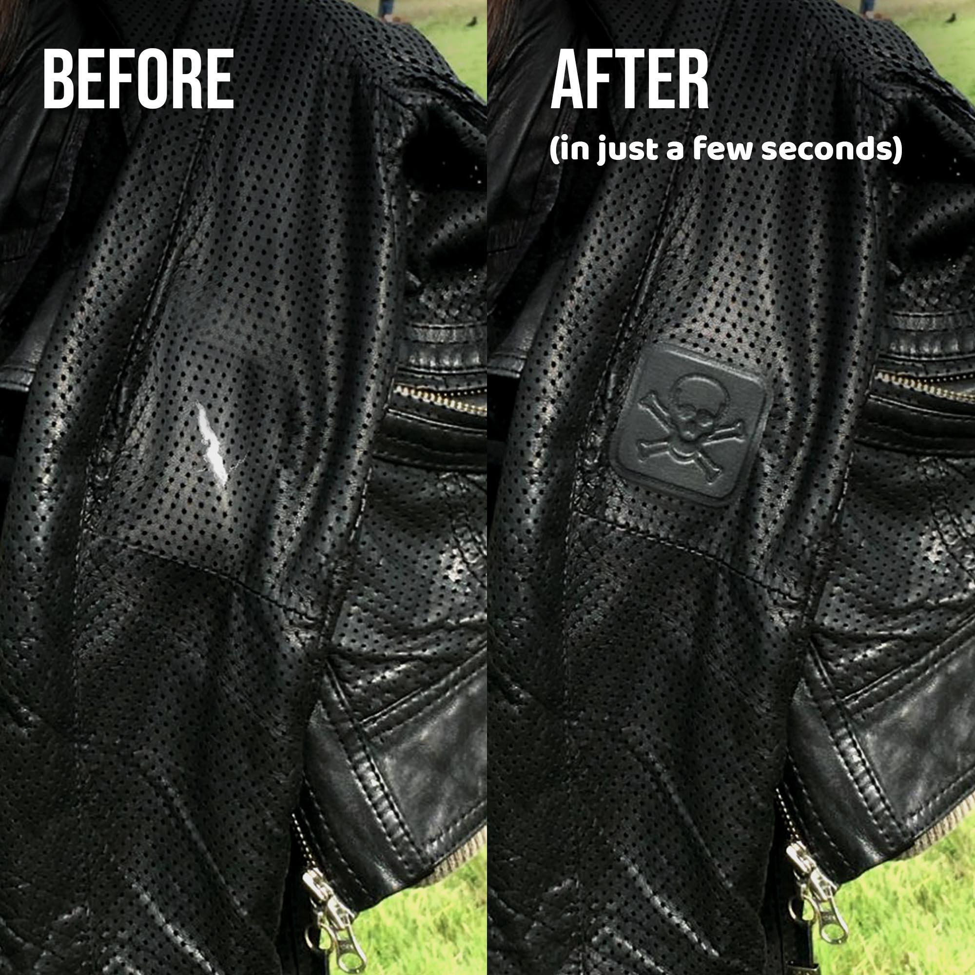 MastaPlasta Instant Leather Repair for Car Interiors & DIY - Black Pirate 5x5cm