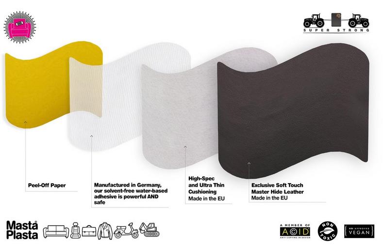 MastaPlasta Instant Leather Repair for Car Interiors & DIY - Black Pirate 5x5cm MastaPlasta Instant Leather Repair for Car Interiors & DIY - Black Pirate 5x5cm