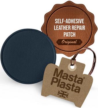 MastaPlasta Instant Leather Repair for Car Interiors & DIY - Navy 8cm Circle